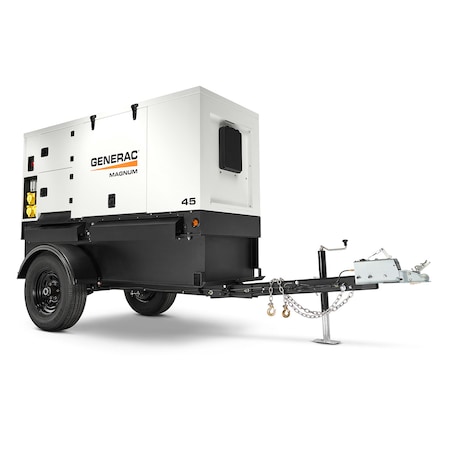 Generac Portable Generator, Diesel, 45 W Rated, 45 W Surge, Electric Start, 120/208/240/277/480V AC MMG45IF4-STD